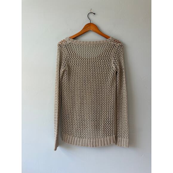 Robbi & Nikki Beige and Gold Shimmery Knit Sweater - Picture 3 of 3